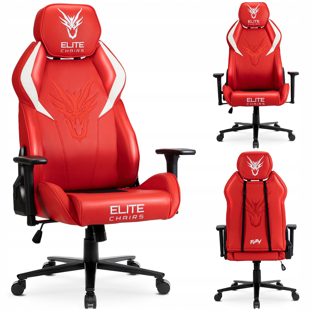 Rotating red gaming chair ergonomic Dragon NEXON