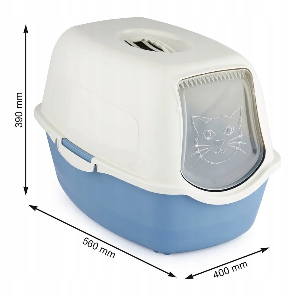 Rotho BAILEY closed litter box with filter Blue/Sand + Spare Filter Model Bailey