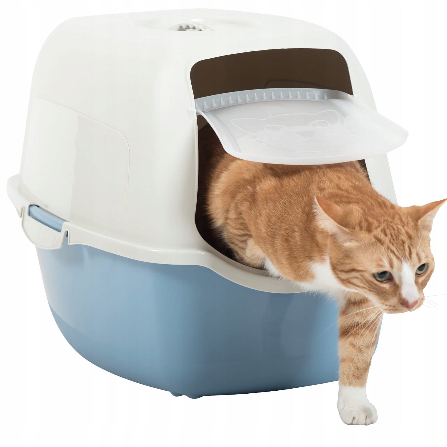 Rotho BAILEY closed litter box with filter Blue/Sand + Spare Filter Trade name Kuweta Bailey Niebiesko Piaskowa Zamknięta + Dodatkowy Filtr