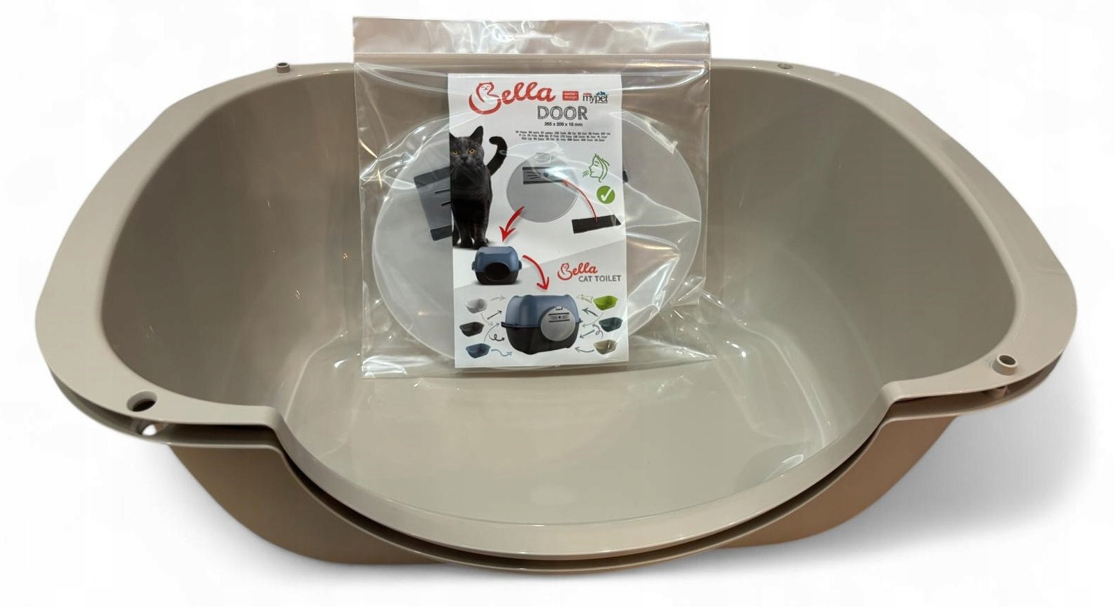 Rotho Bella Beige Large Indoor Closed XXL Cuvette for Cat Litter Trade name Zakryta Kuweta dla kota BELLA Cappuccino Beż Zestaw Duża zamknięta kuweta XXL