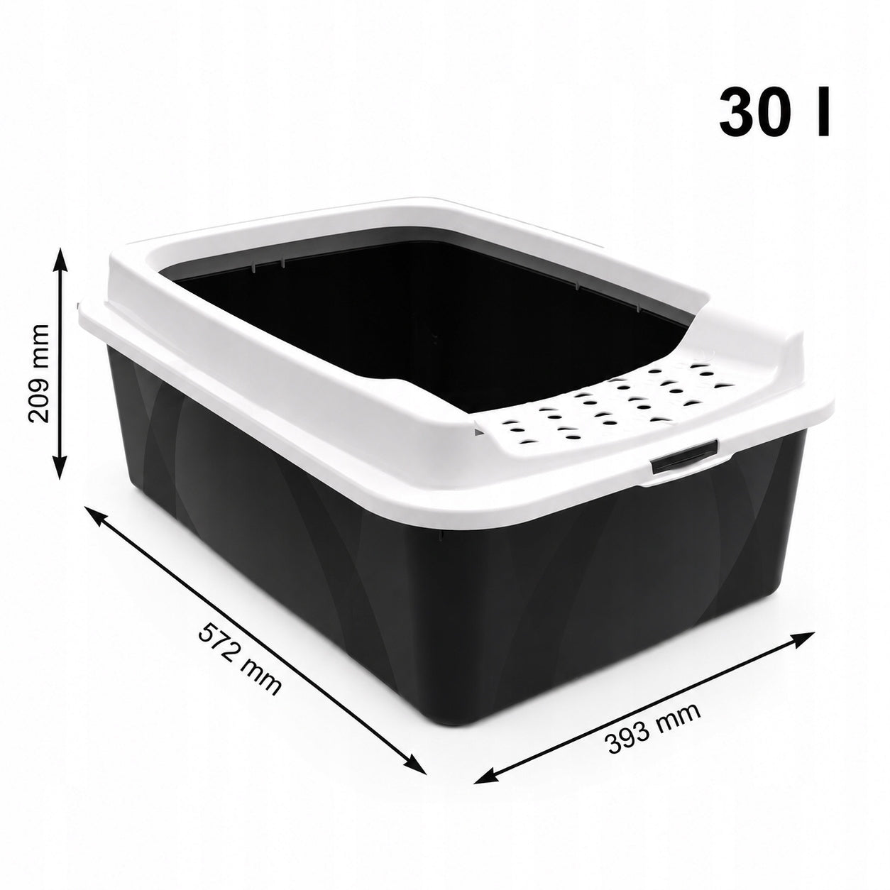 Rotho Large Cat Cuvette Open with Frame Black Cat Litter Cuvette Manufacturer code 5907046000450