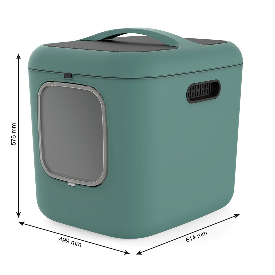 Rotho closed litter box WHITE XL 61,4 cm x 49,9 cm x 57,6 cm green Manufacturer code 4006605092WS