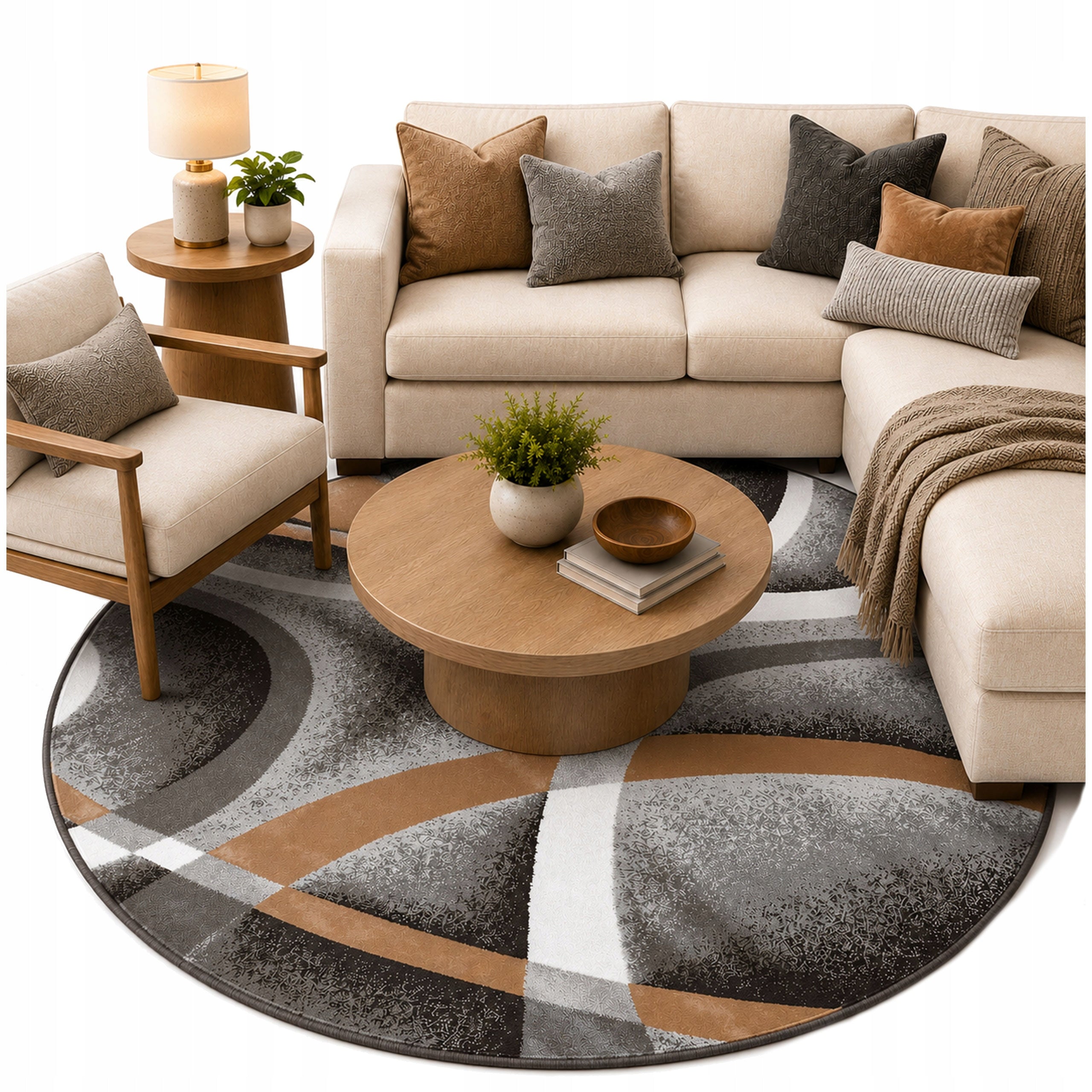 Round Carpet NOVO 120 non-slip soft silky modern