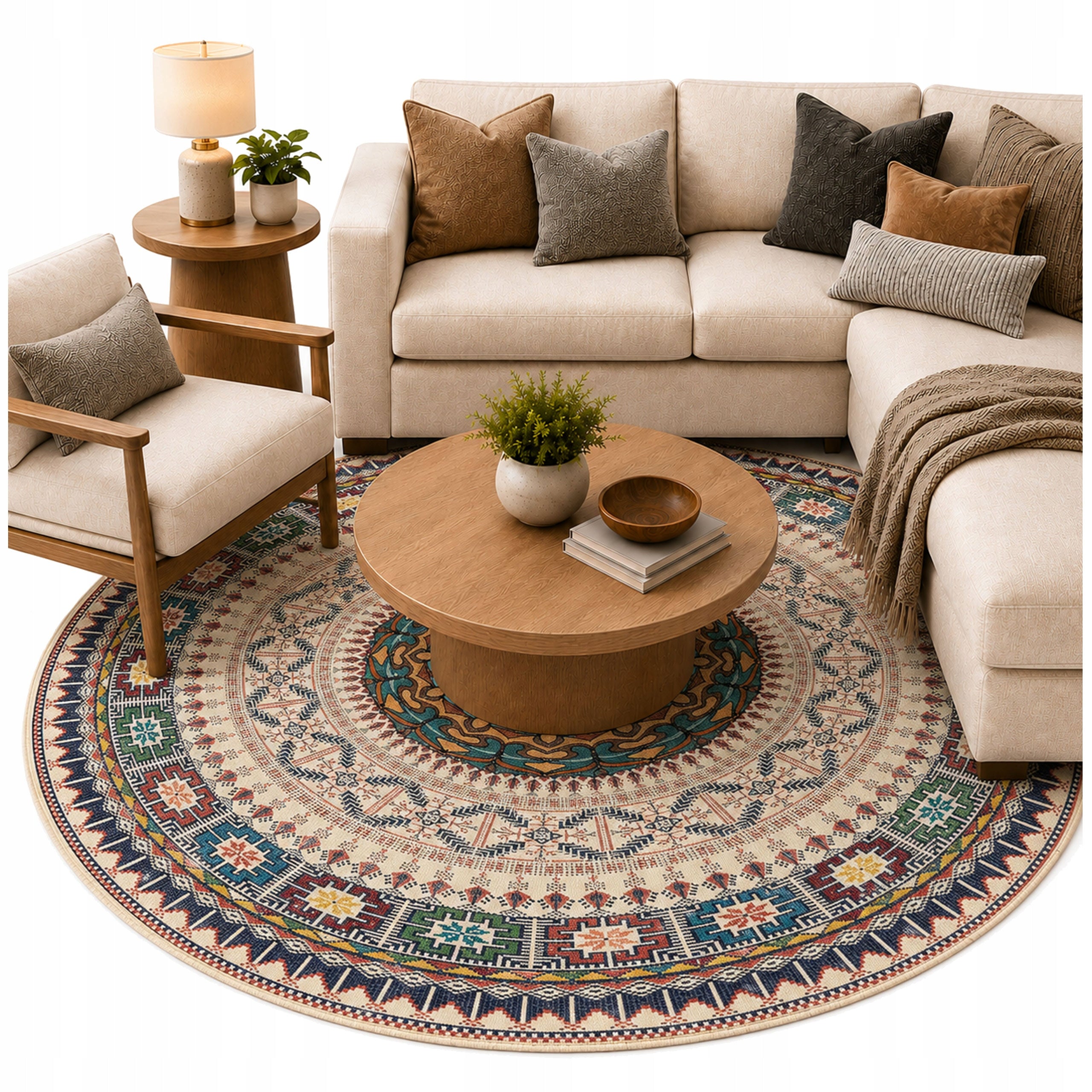 Round Carpet NOVO 80 non-slip soft silky modern
