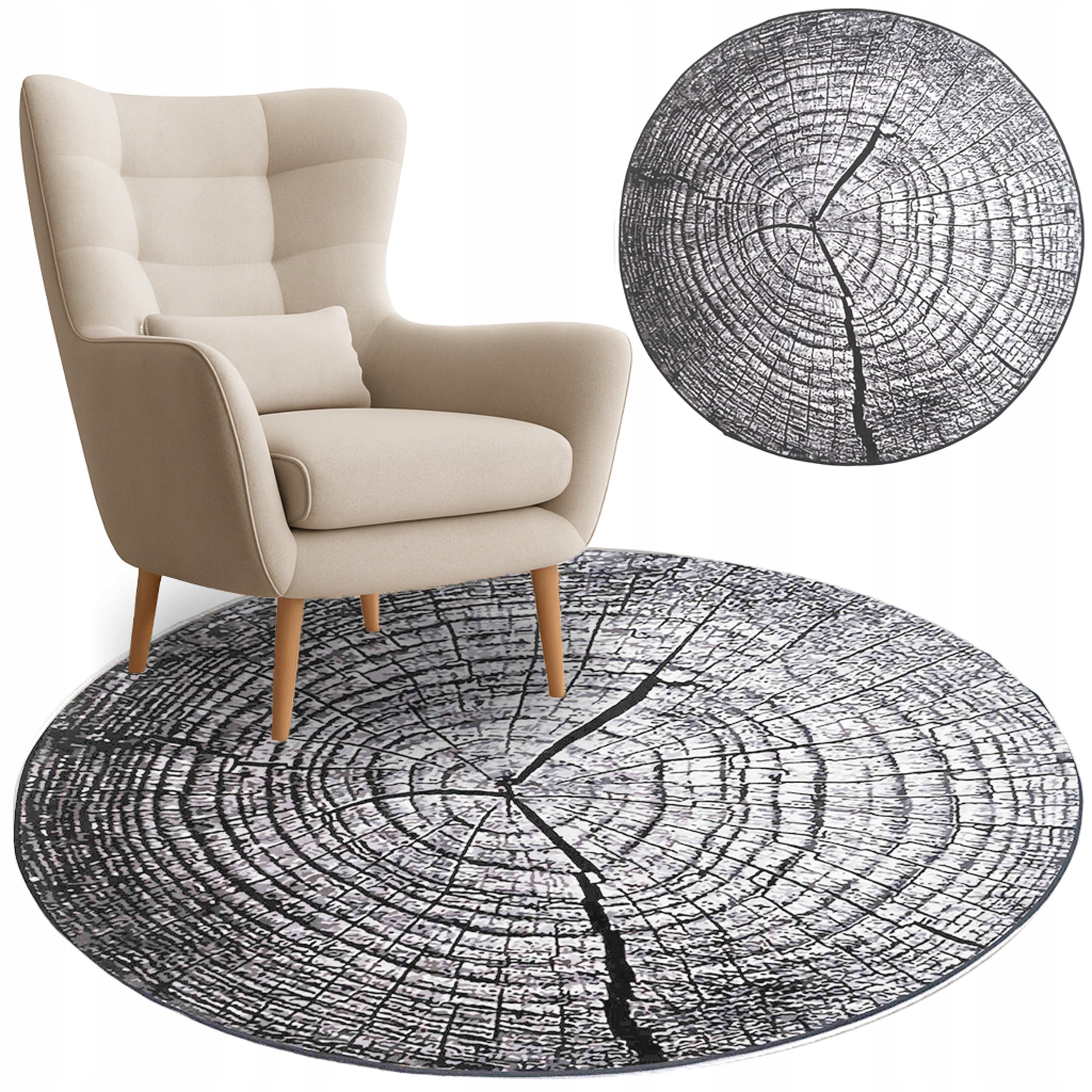 Round Carpet NOVO 90 non-slip soft silky modern