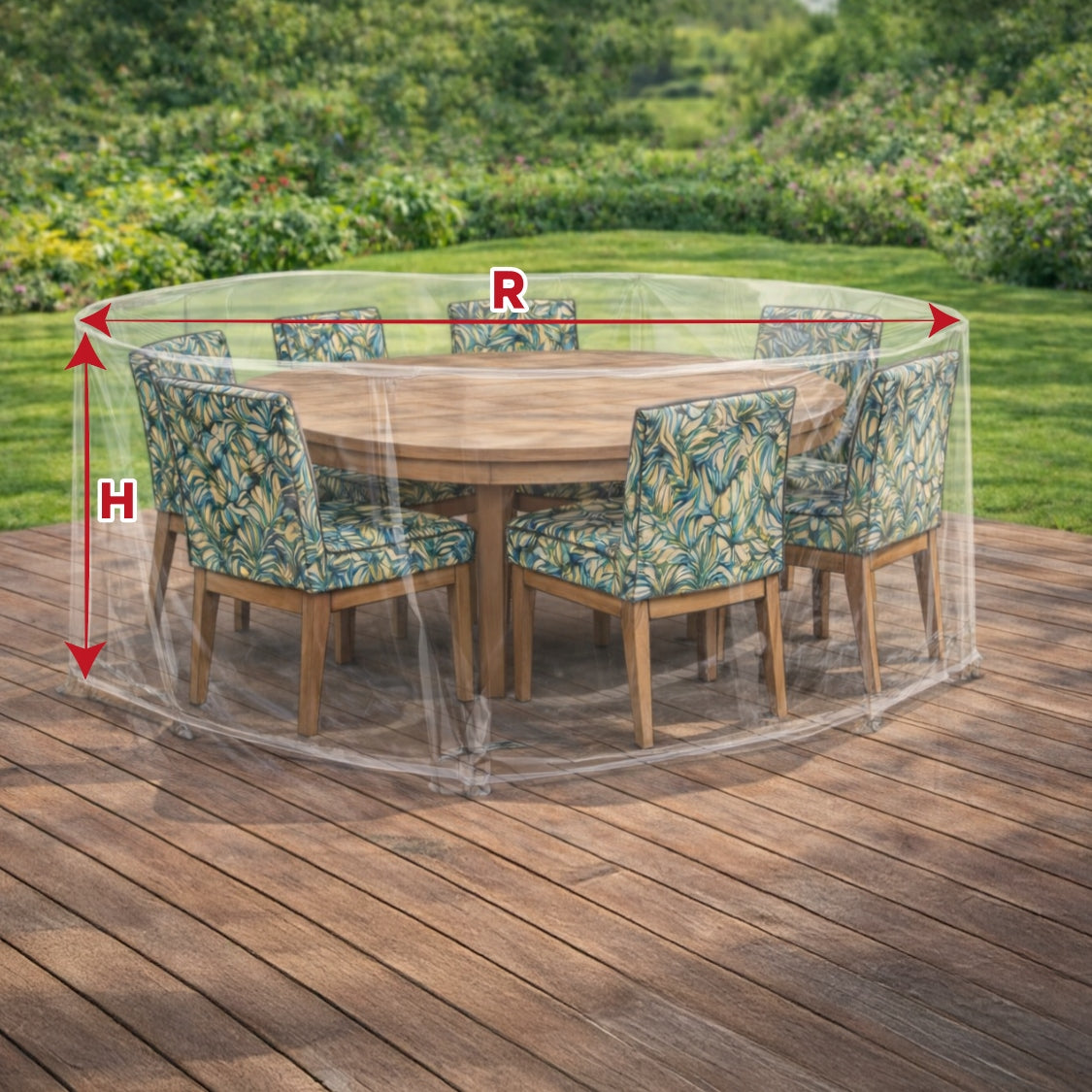 Round Cover for Garden Furniture Any DIMENSION price per meter Length 0 cm