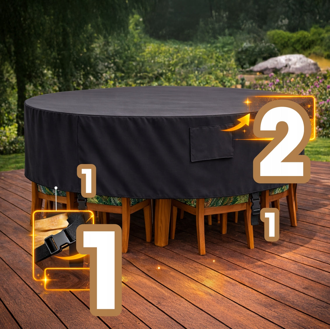 Round Cover for Garden Furniture Any DIMENSION price per meter Product height 0 cm