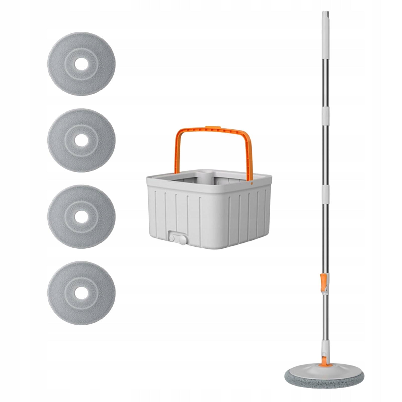 Round Flat Floor Mop Bucket Set Spin Mop , Separated Clean and with 4 Pads
