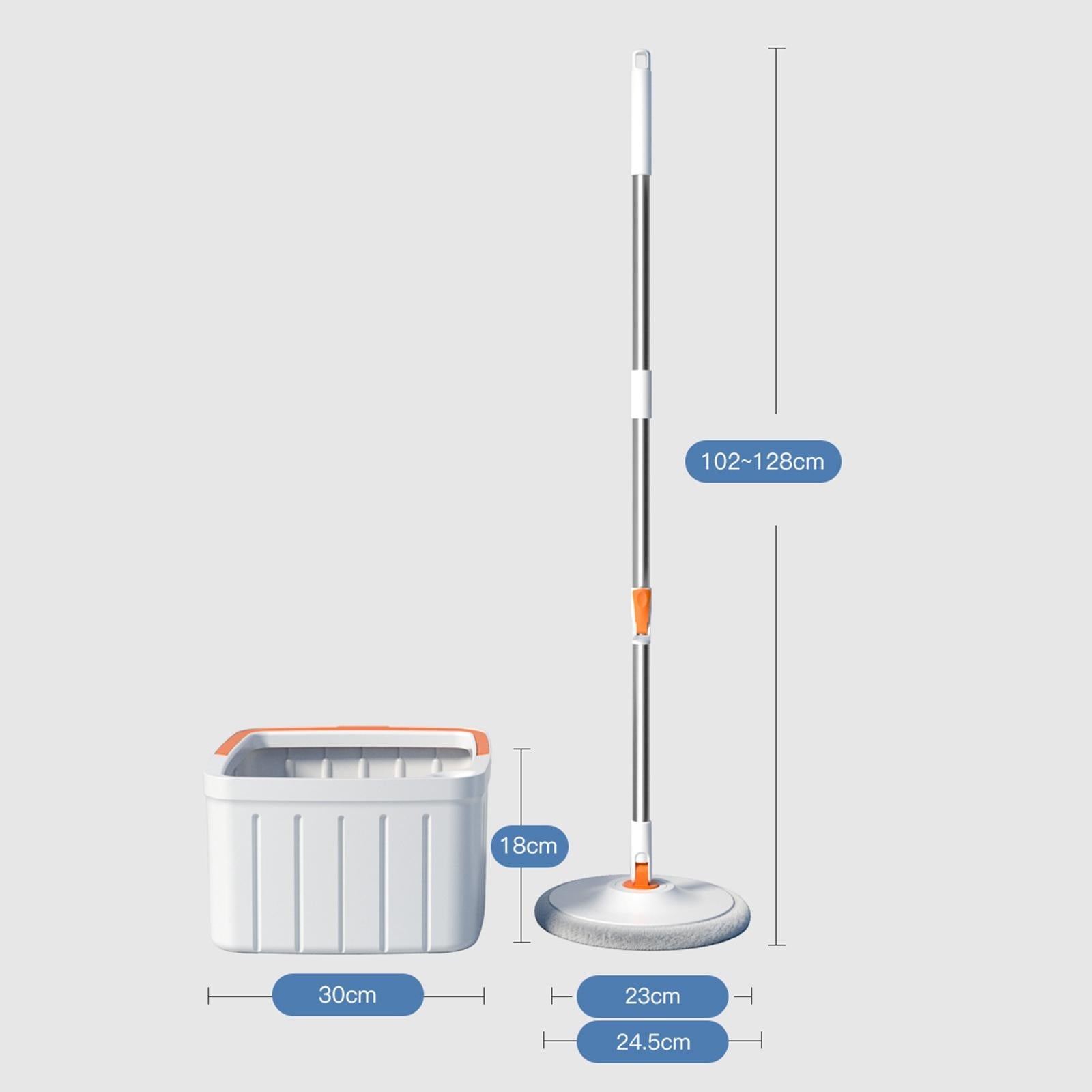 Round Flat Floor Mop Bucket Set Spin Mop Telescopic Mop Handle with 4 Pads Brand no brand
