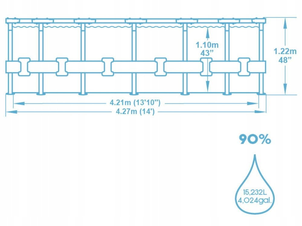 Round Garden Pool 427x122 Framed with Pump Bestway 5612X MODEL 2026 Manufacturer code 6941607327517