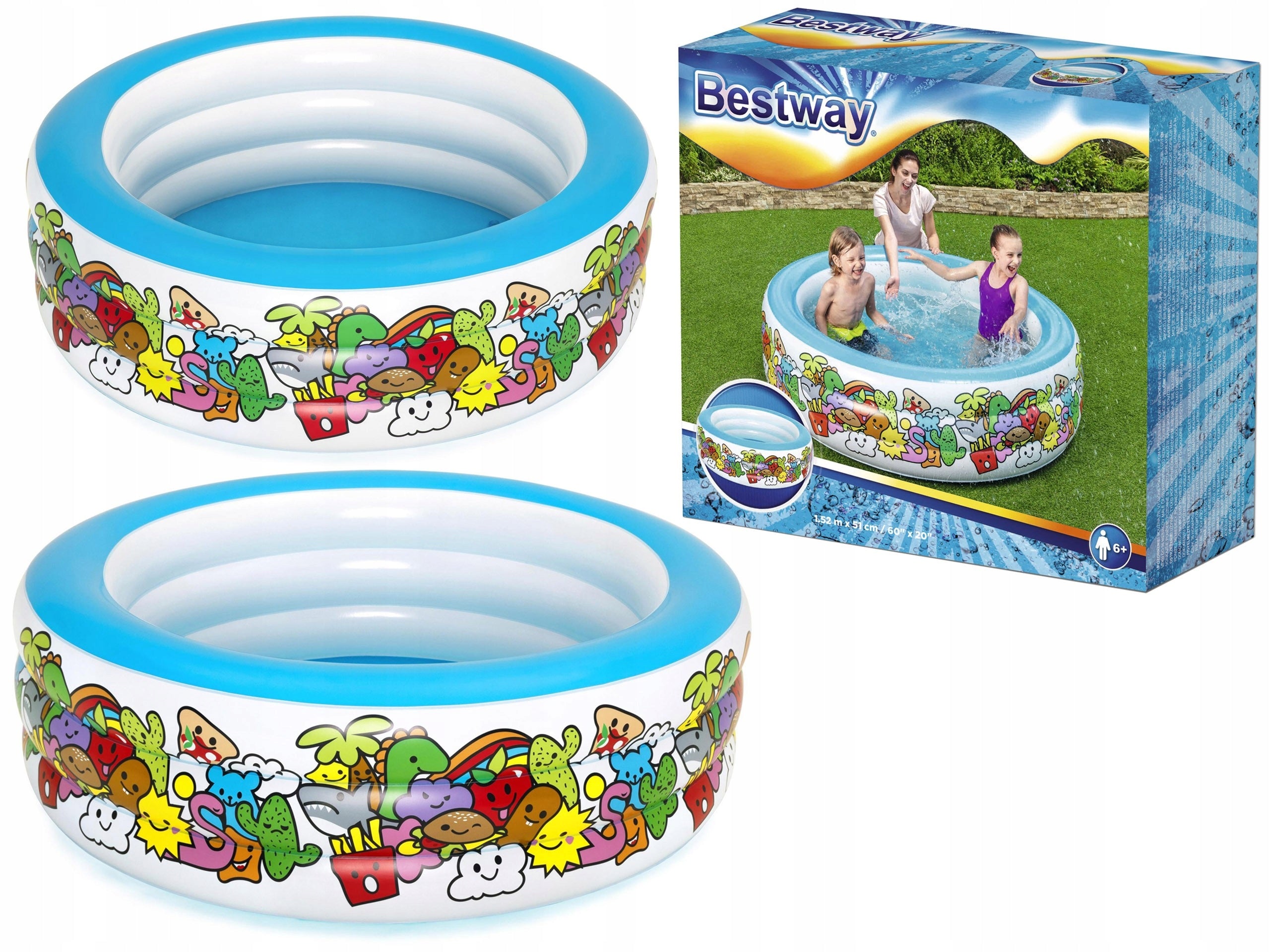Round InFLATABLE PADDLING POOL Baby bathtub dry pool 152/51 cm Manufacturer code 51121