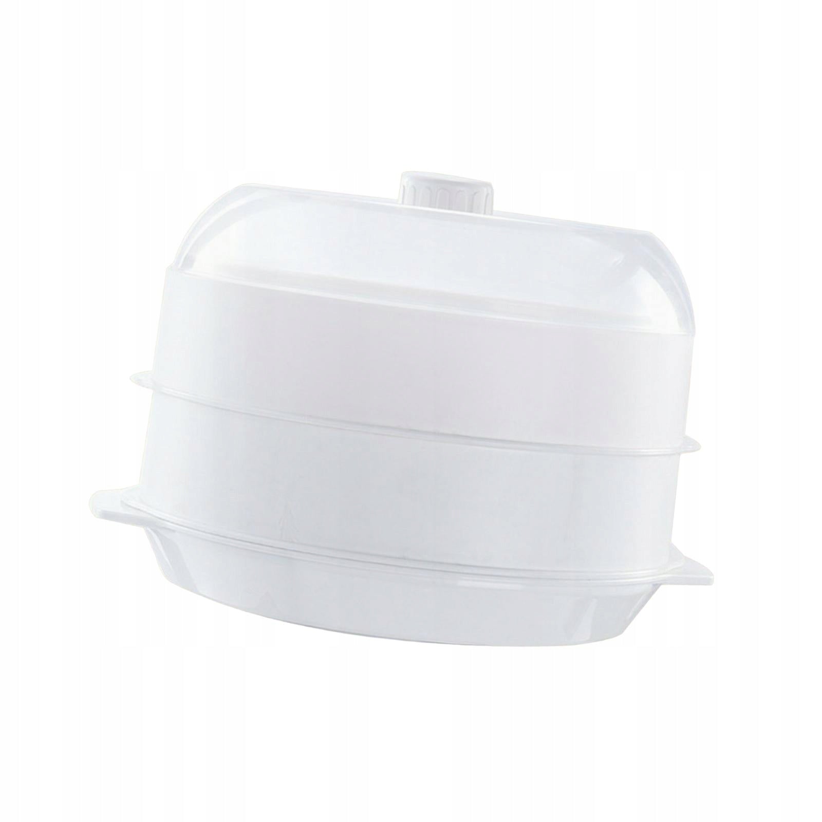 Round Microwave Heating Steamer Dish Cooking Pot white double layer Brand no brand