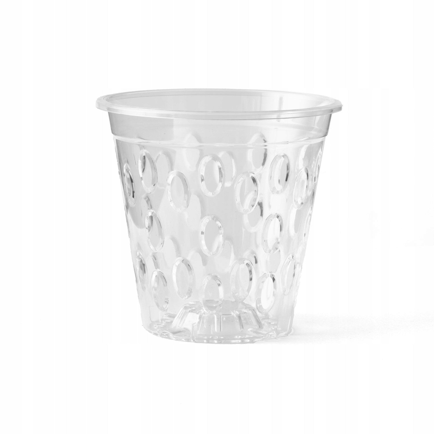 Round Plastic Orchid Pot 14 cm FLORES Transparent