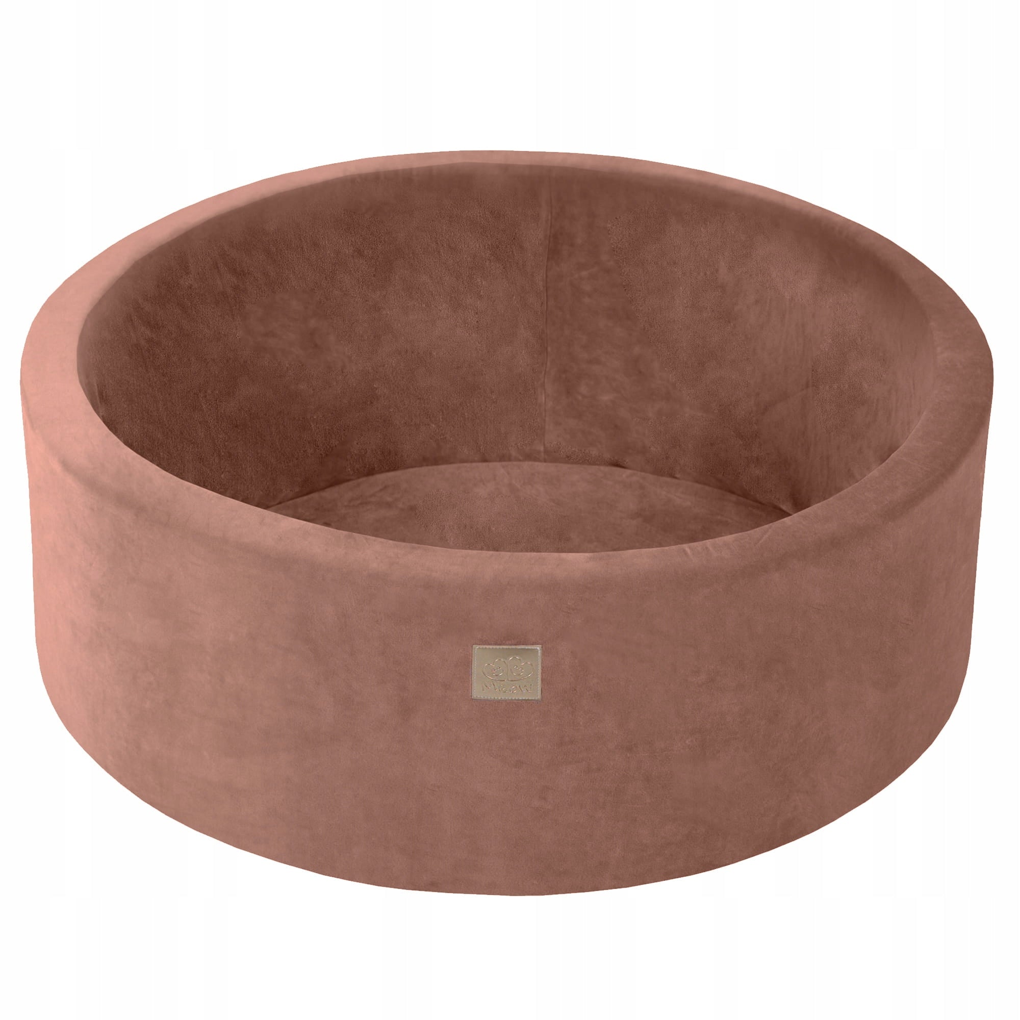Round Pool without Balls, 90x30cm, Beige, Velvet