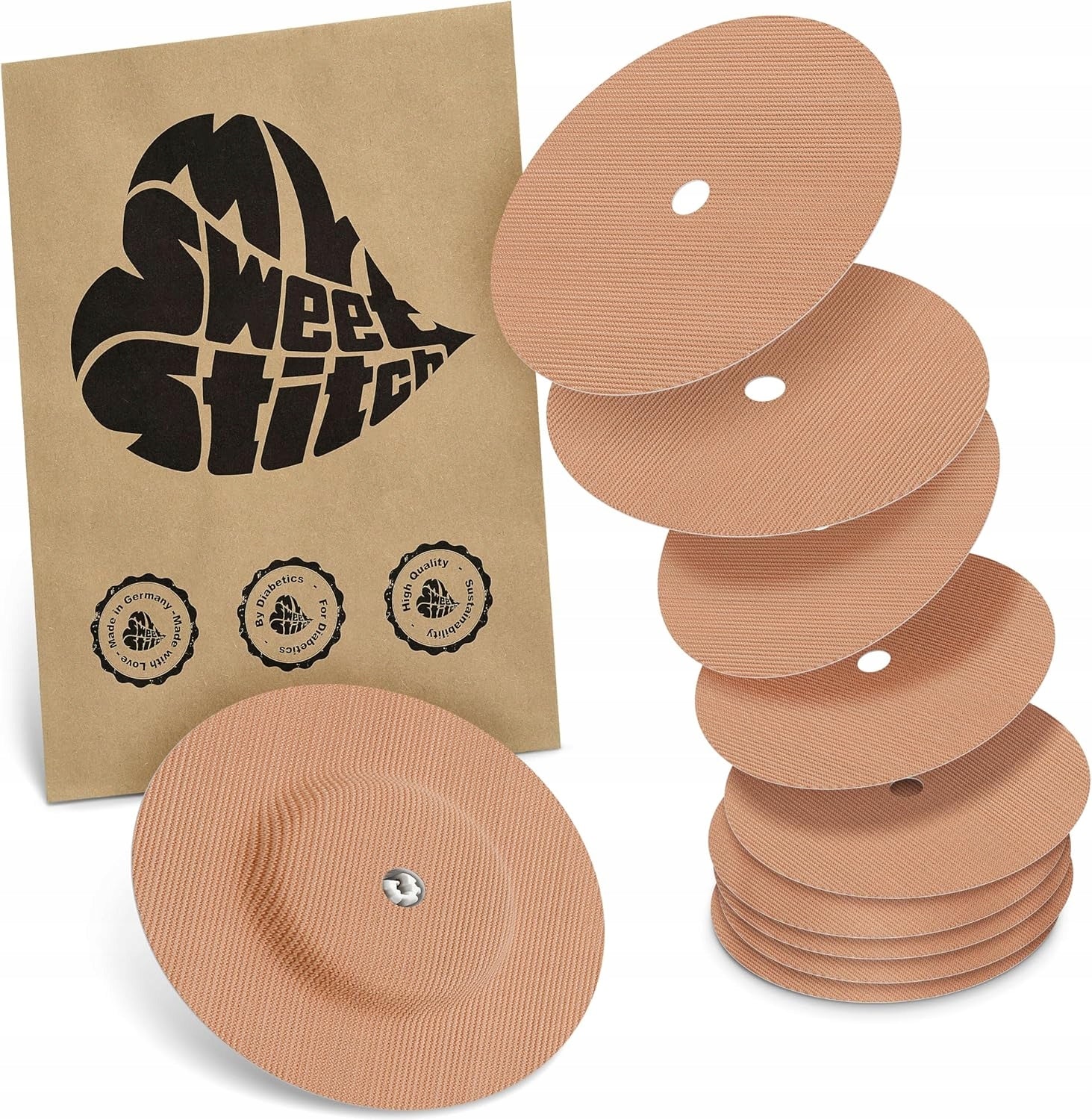 Round Protective Patches for FreeStyle Libre 2 Sensor, 10pcs, Beige