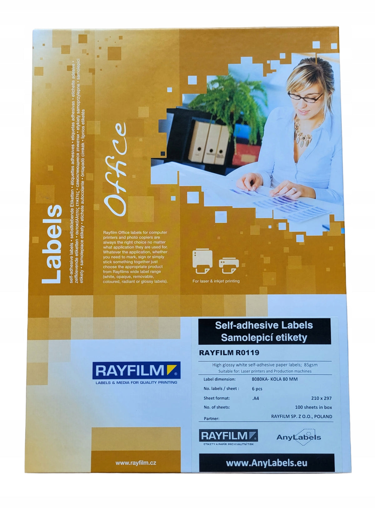 Round Self Adhesive Labels Fi 80 White Flash R0119.8080KA