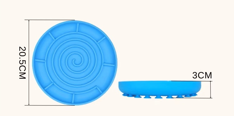 Round Slow Feeder Bowl for Cat Dog 20 cm Colors THE ZOO Material silicone