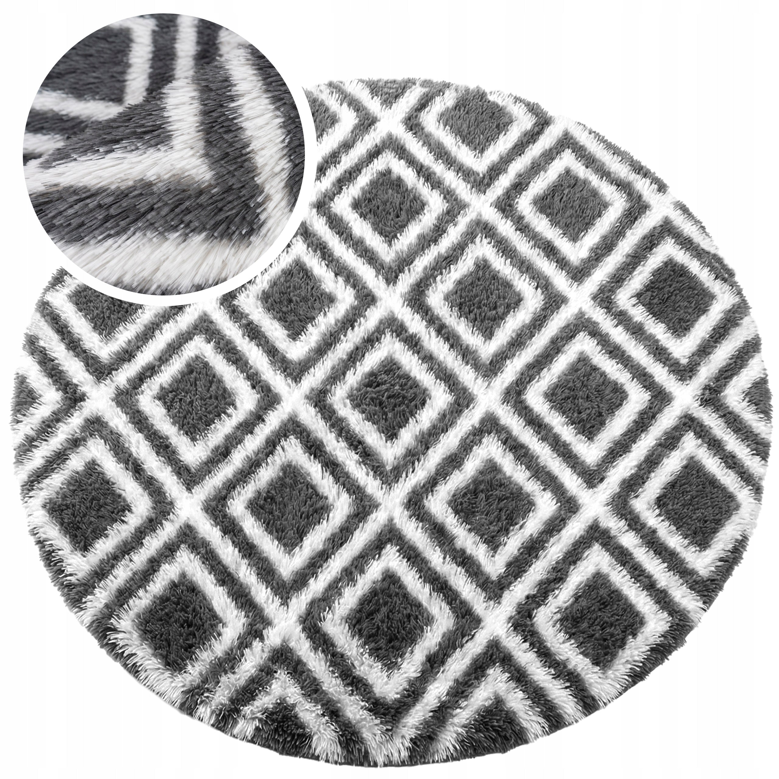 Round carpet for living room shaggy DECOR non-slip soft fluffy 120x120