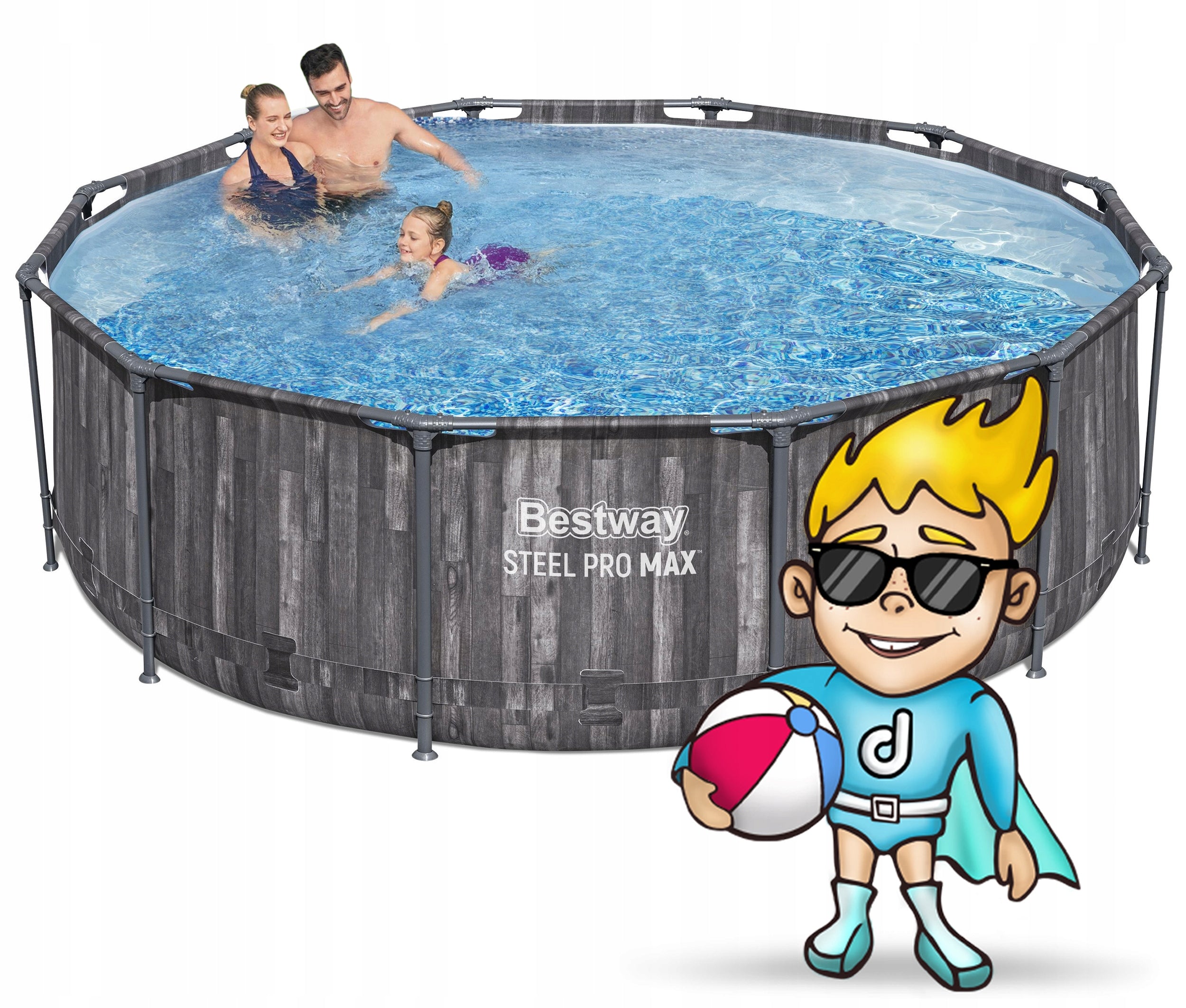 Round garden frame pool 366x100cm Bestway set max 18in1 Packaging status original