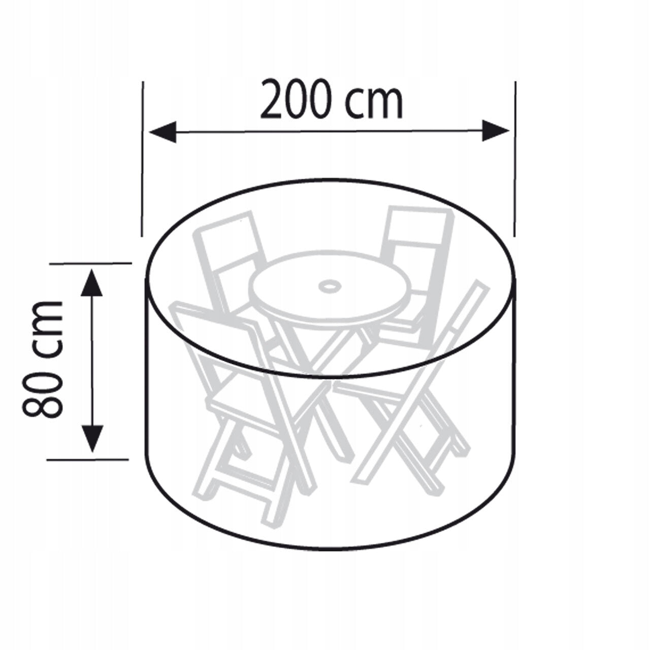 Round garden table cover with PE Ø 200 x 80 cm green Manufacturer code V22138