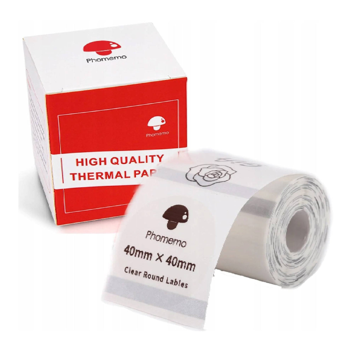 Round labels 40mm transparent thermal Phomemo M110 M200 M220 fi40