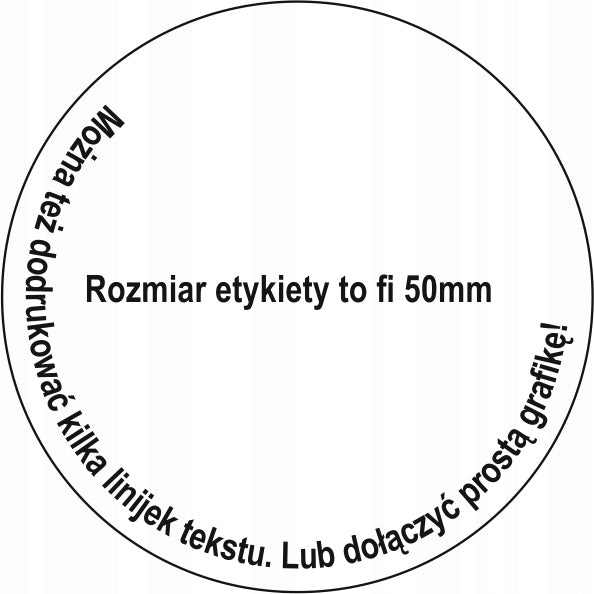 Round labels fi50mm with print -1000pcs