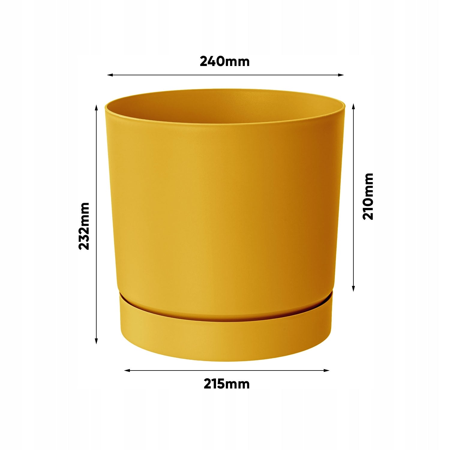 Round pot Low pot TUBO P DPOP240 Yellow EAN (GTIN) 5905197465944