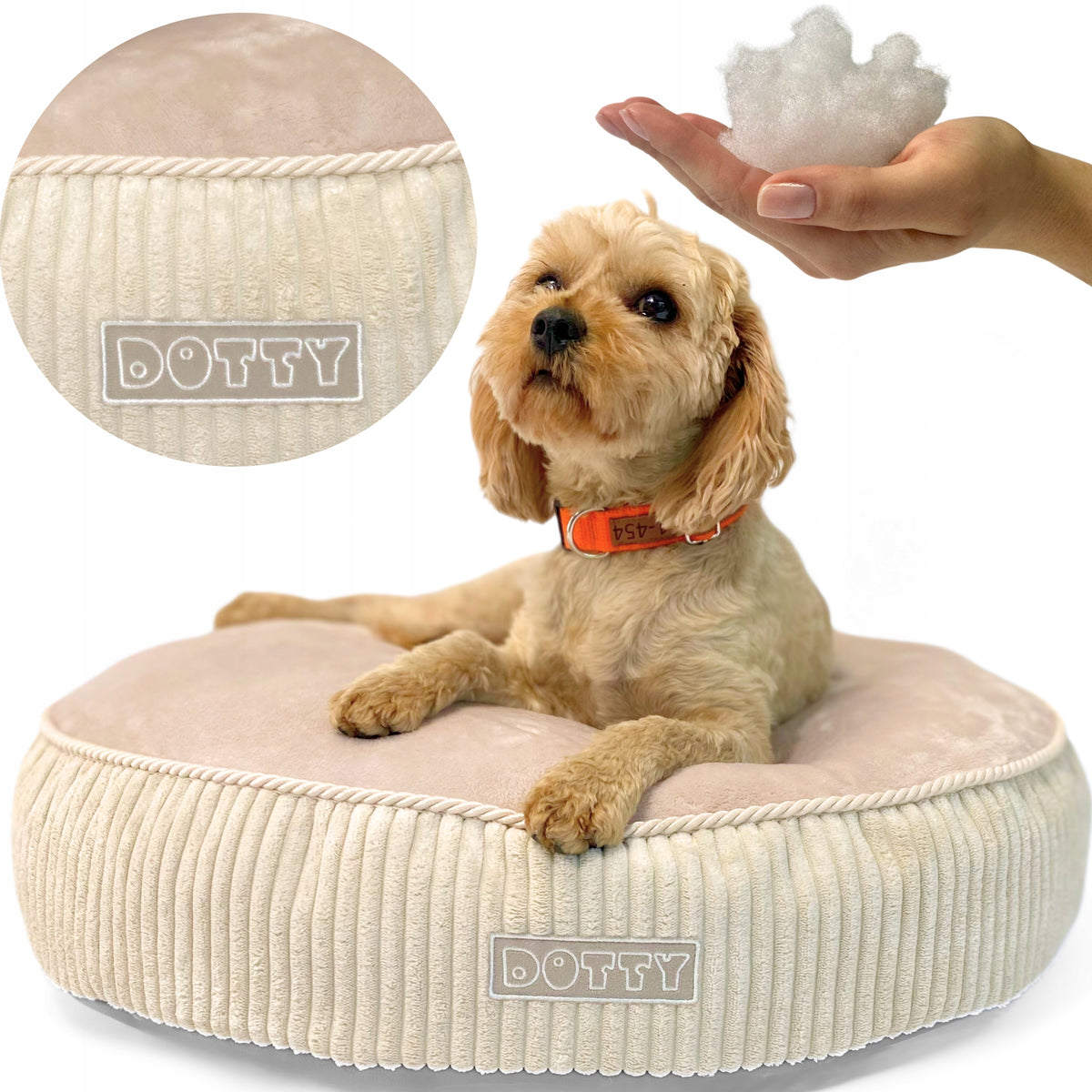Round pouf cat dog pillow soft bed bedding DOTTY plush
