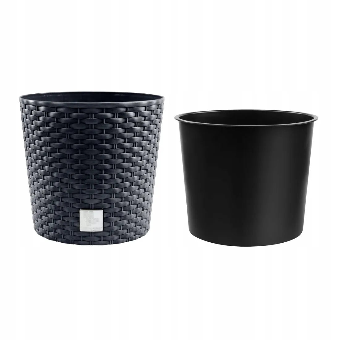 Round rattan pot 25cm with insert Planter + spacer cartridge Brand DIKEL