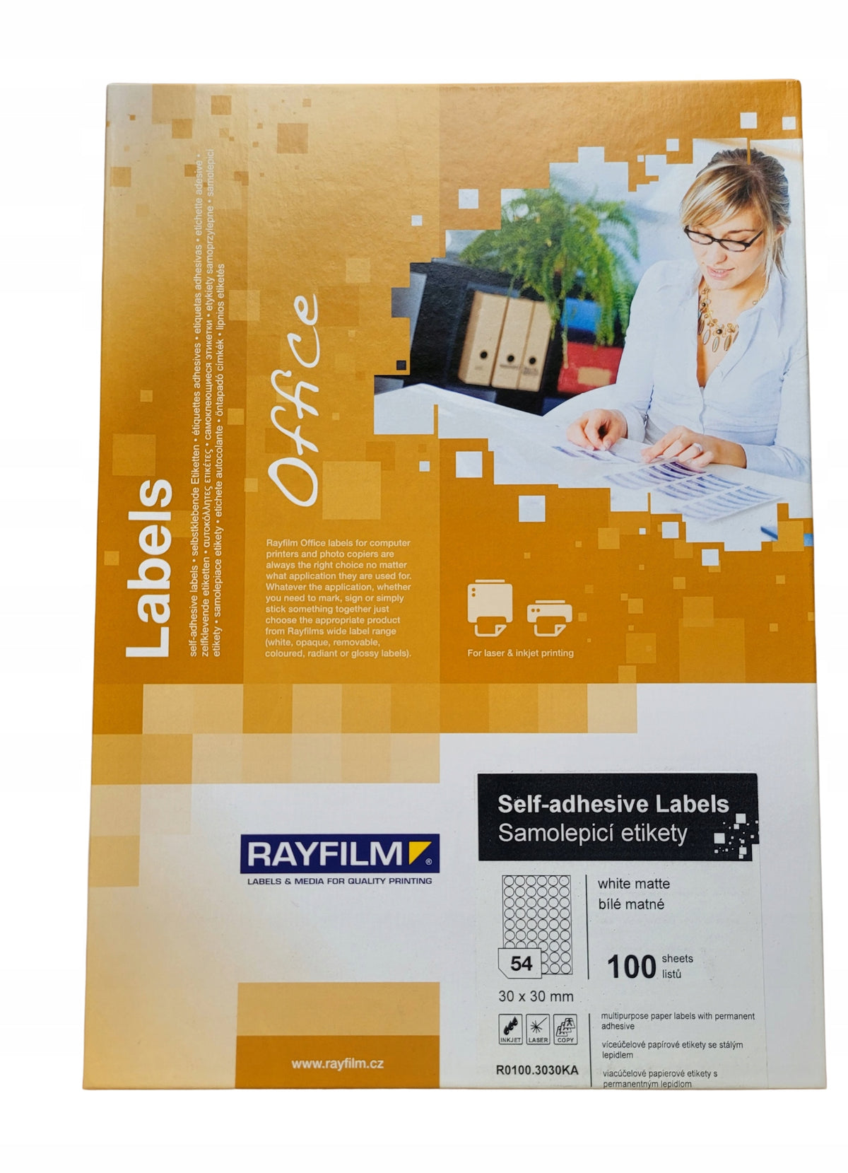 Round self-adhesive labels Fi 30 white matt R0100.3030KA