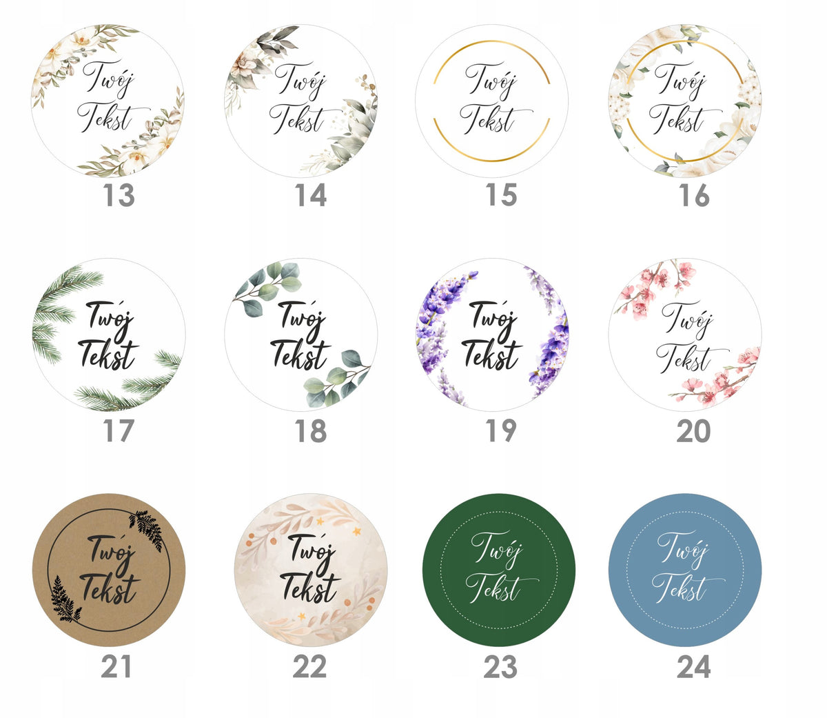 Round stickers 4 cm - Your Text / Your Logo - SET OF 50 Material foil