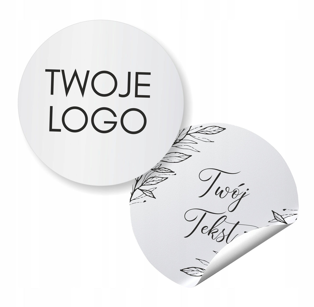 Round stickers 4 cm - Your Text / Your Logo - SET OF 50