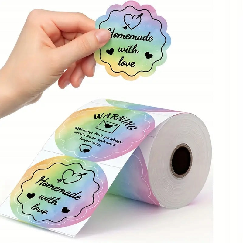 Round stickers 50mm clouds rainbow labels Phomemo M110 M200 M220 fi50