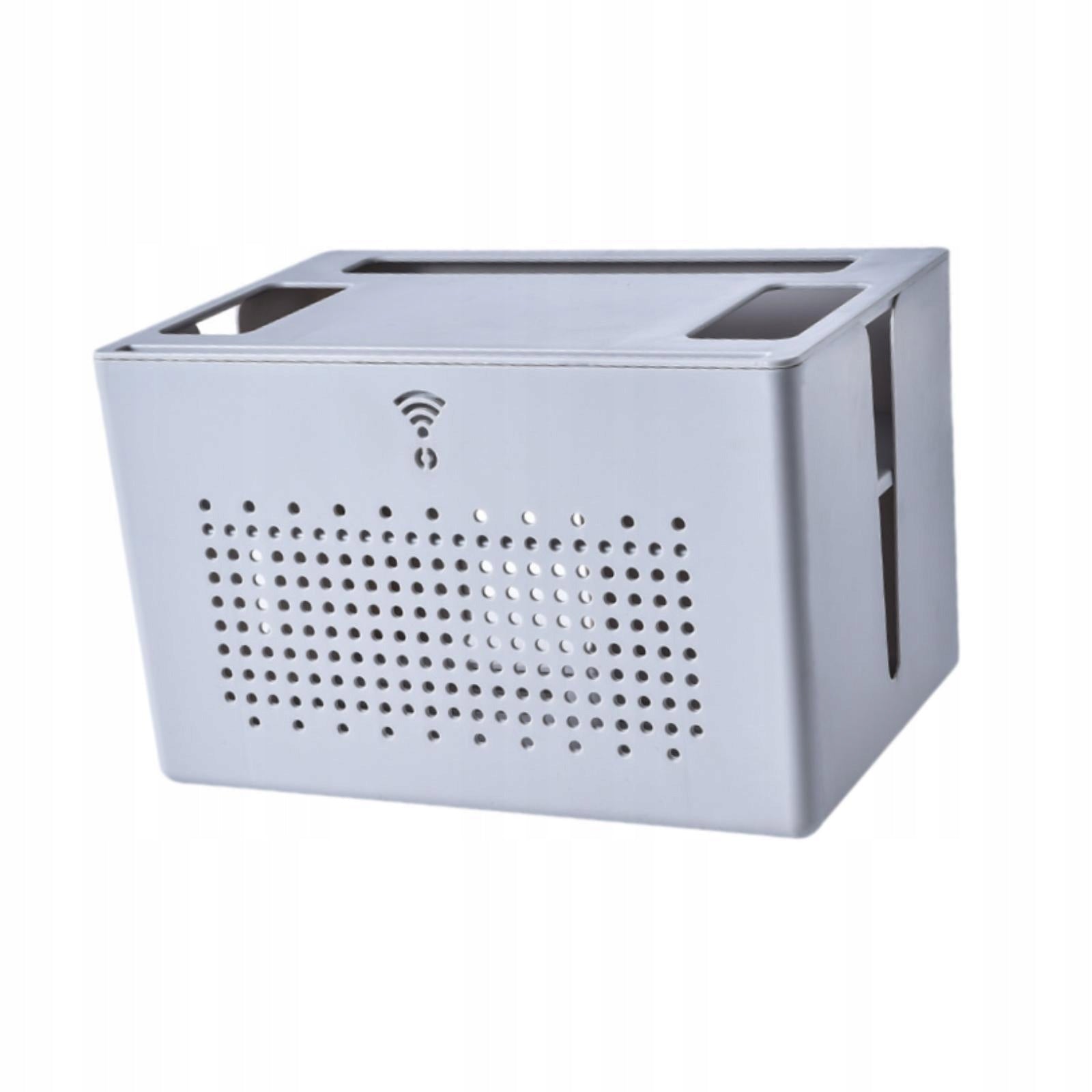 Router Storage Box Portable Dustproof Router Cover for Living Room Gray Brand no brand
