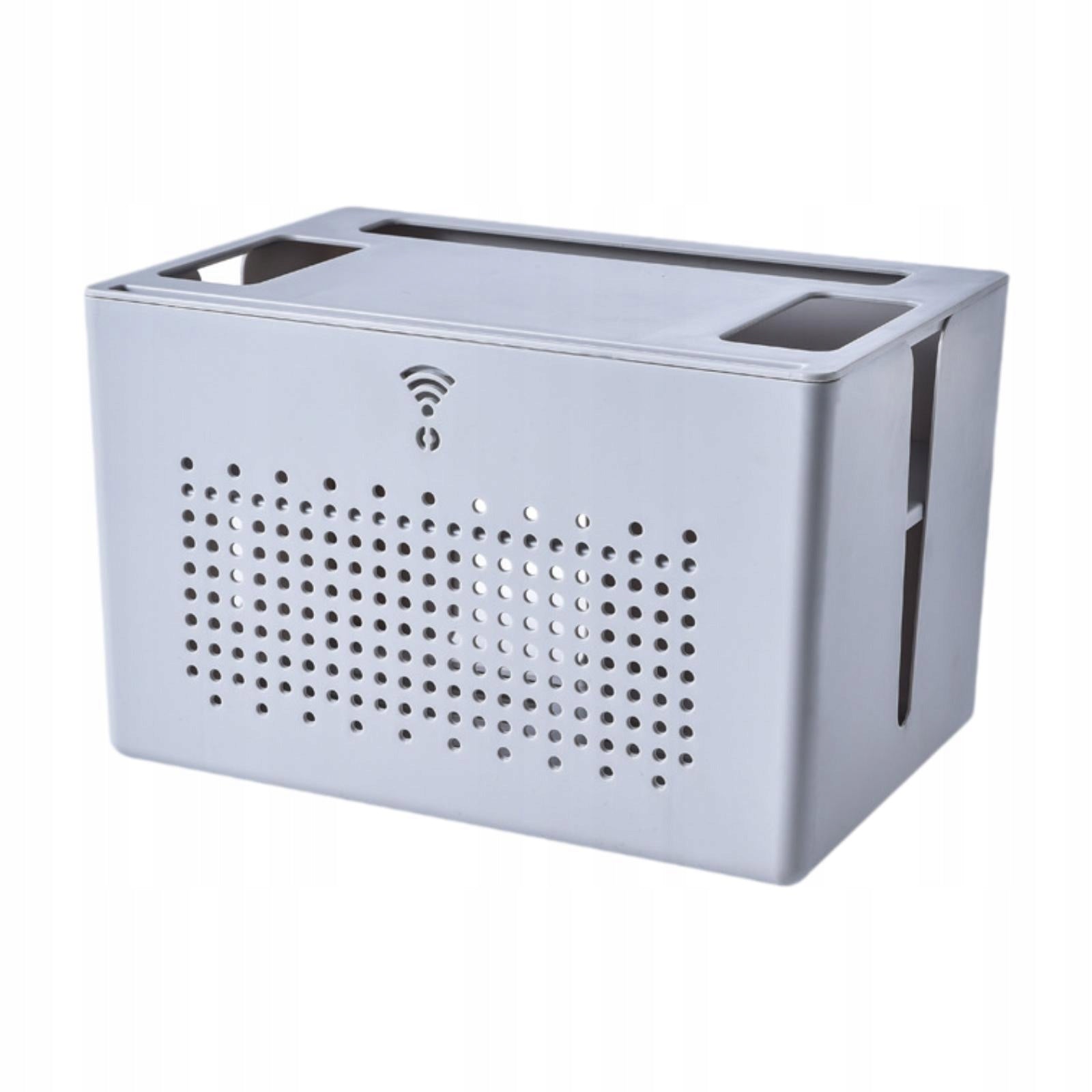 Router Storage Box Portable Dustproof Router Cover for Living Room Gray Packaging status original