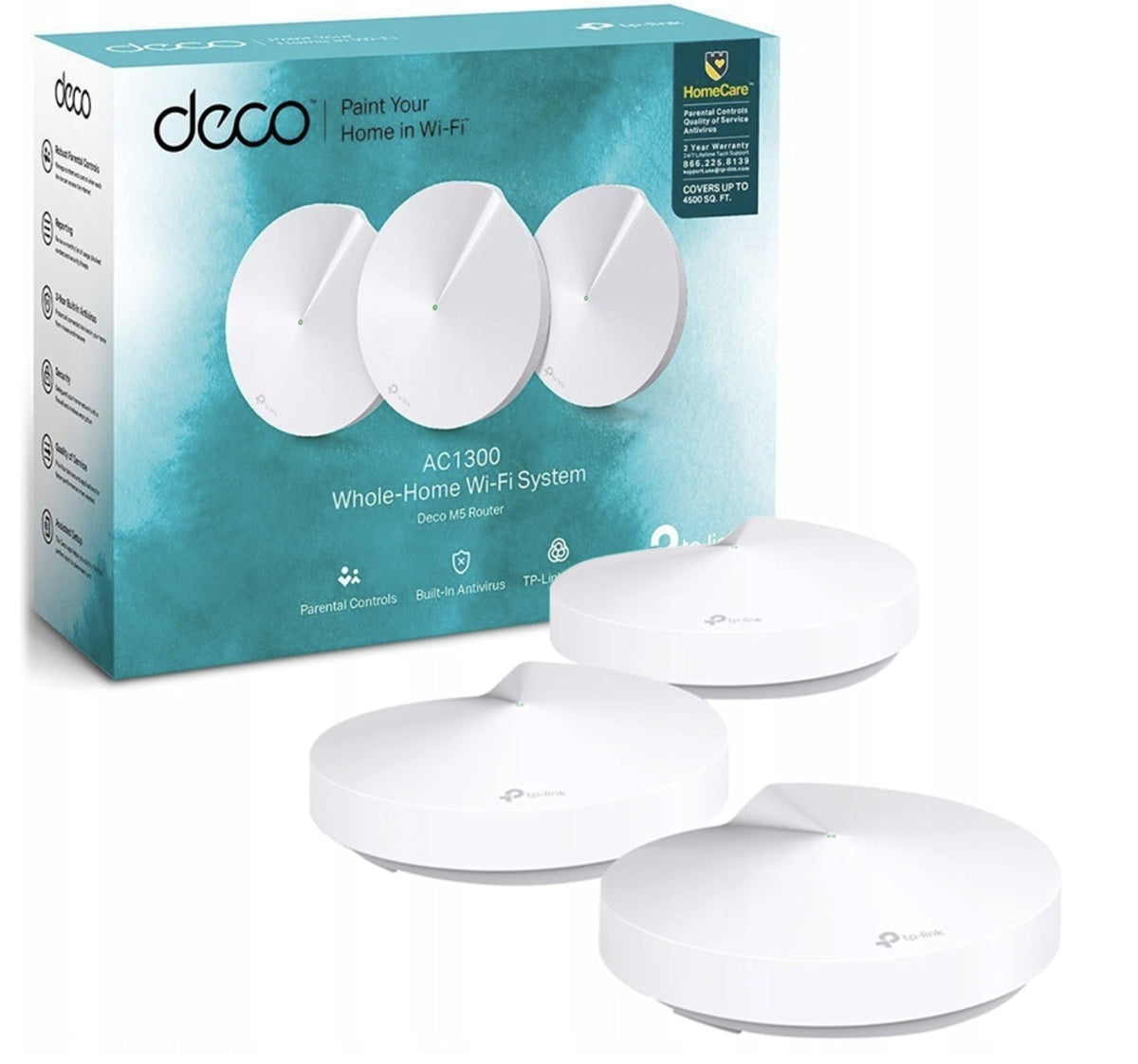Router TP-Link Deco M5 Mesh WiFi AC1300 System 3 Pack Wi-Fi Home Kit 5