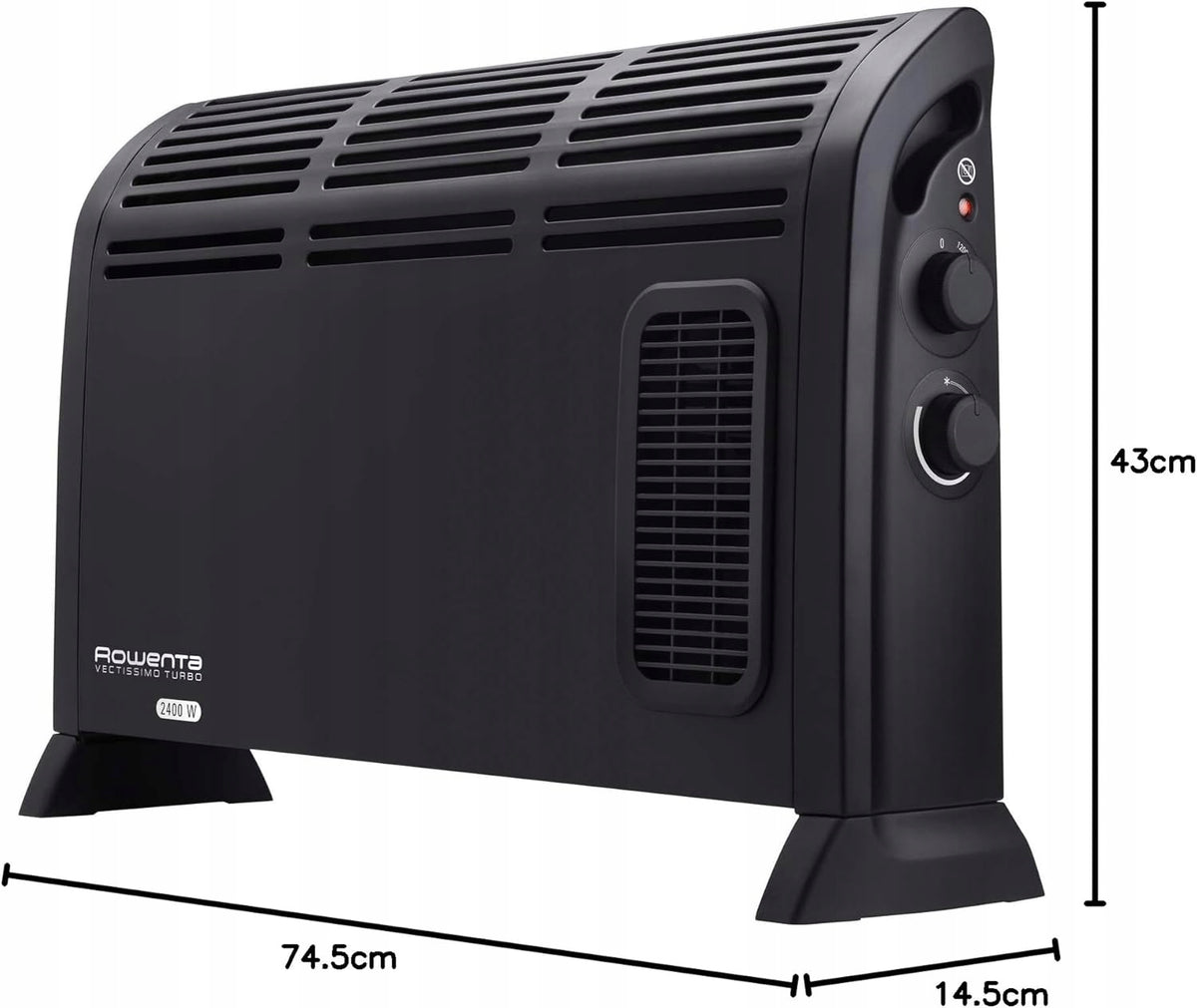 Rowenta Vectissimo Black Turbo Heater Convector 2400W 25m² Heating power 2400 W