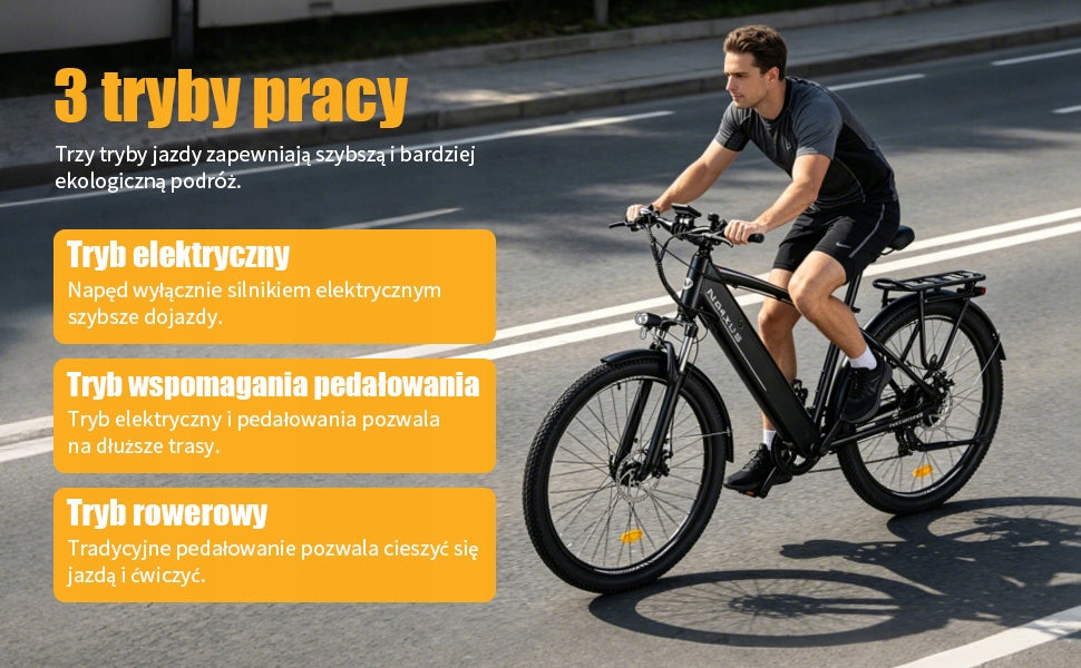Rower Elektryczny Damski/Męski 27.5'' 250W 36V 12.5Ah 100KM Range Maximum rated power electric bike (under 250W)