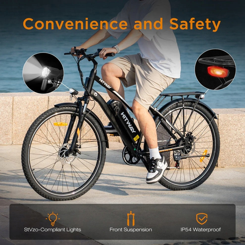 Rower Elektryczny HITWAY 28" City E-Bike 250W Motor 7-Speed Gears 50-100KM Brand Hitway