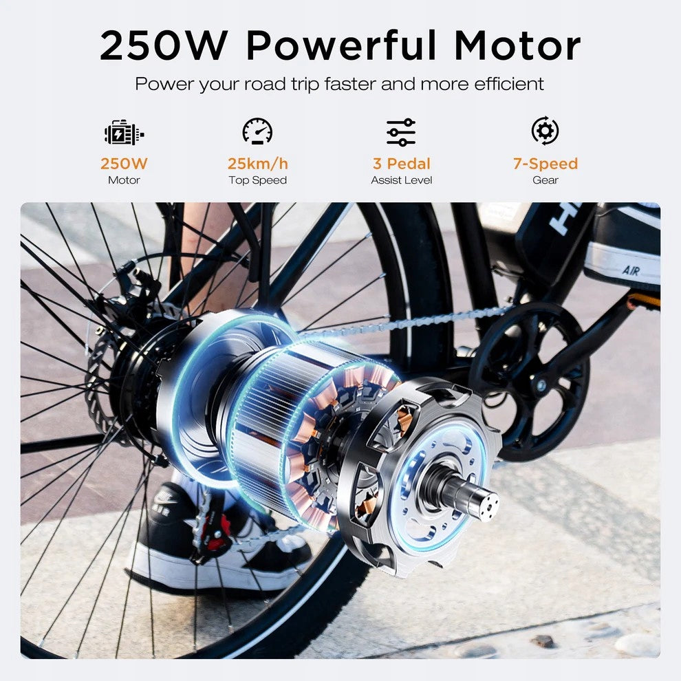 Rower Elektryczny HITWAY 28" City E-Bike 250W Motor 7-Speed Gears 50-100KM Foldability self-assembly, adjustable
