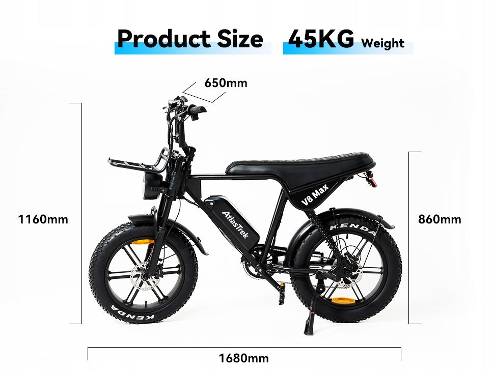 Rower elektryczny 20" Fat Tyre rower górski 50-60KM 48V15Ah LCD E-bike V8 Manufacturer code V8