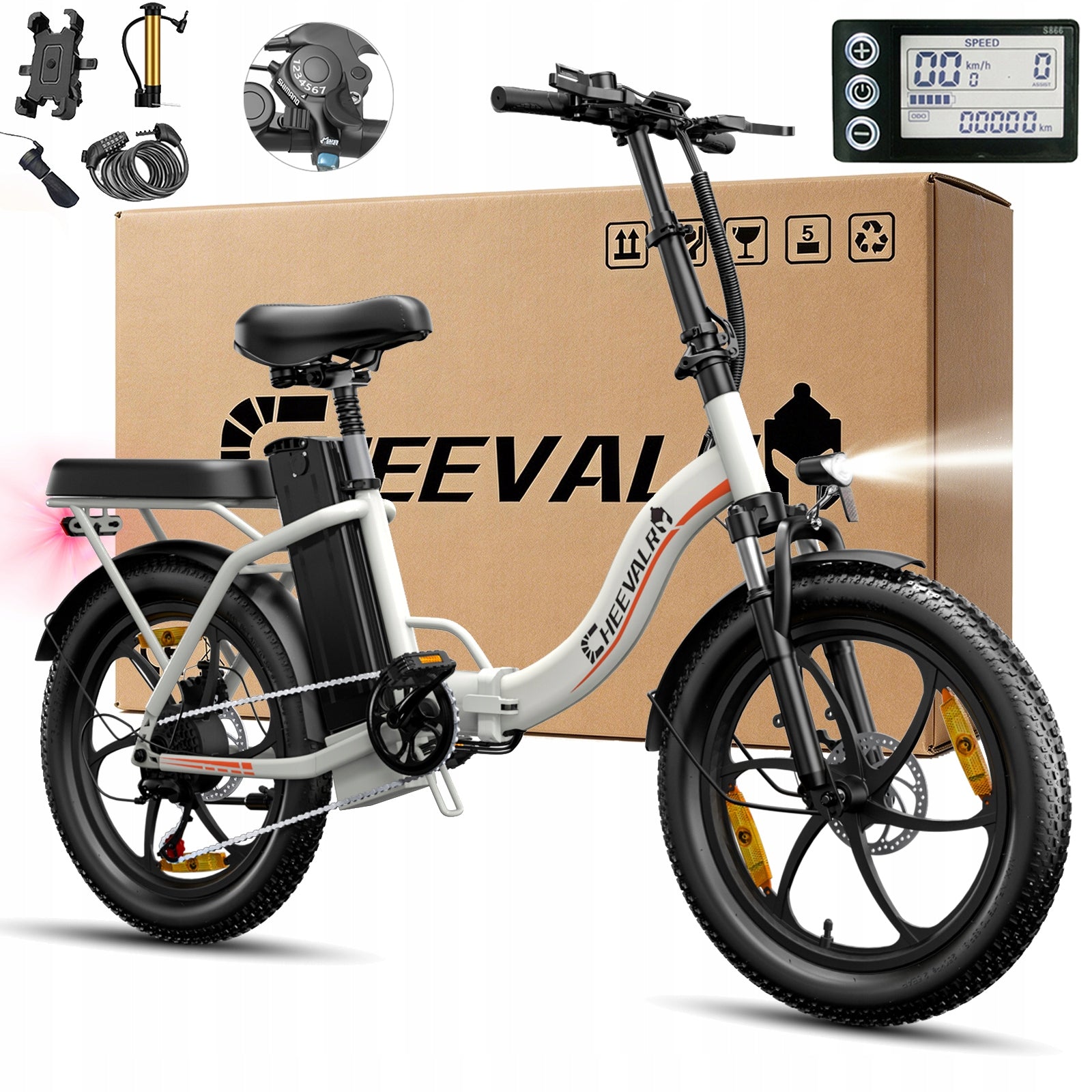 Rower elektryczny Damski/Męski Cheevalry 250W 768WH 100KM 20"E-bike Shimano