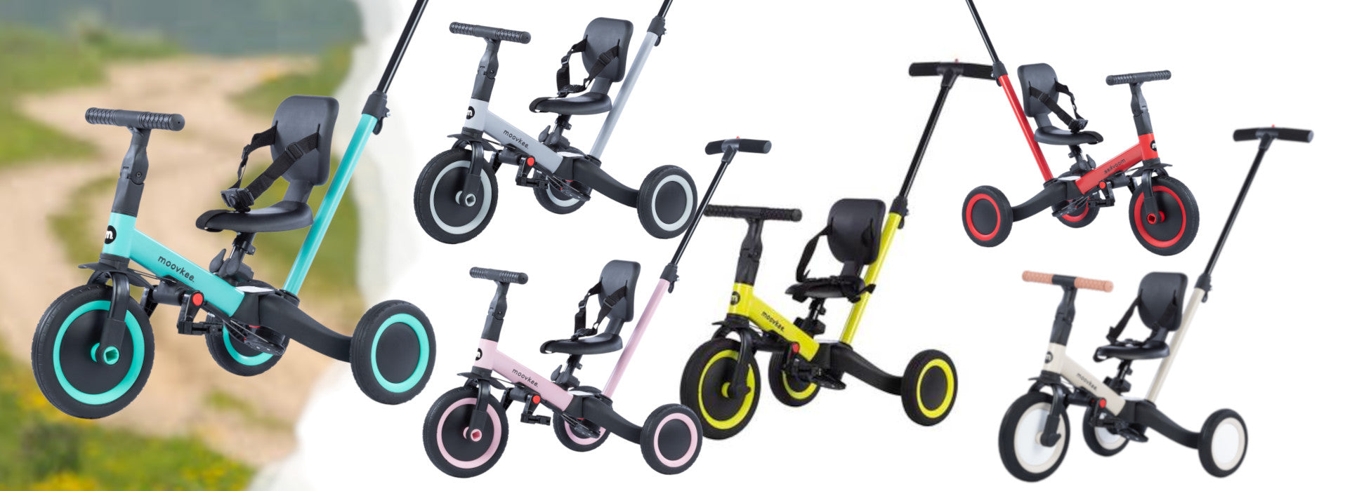 Dreirad-Laufrad Moovkee Mike 6in1, braun/schwarz 