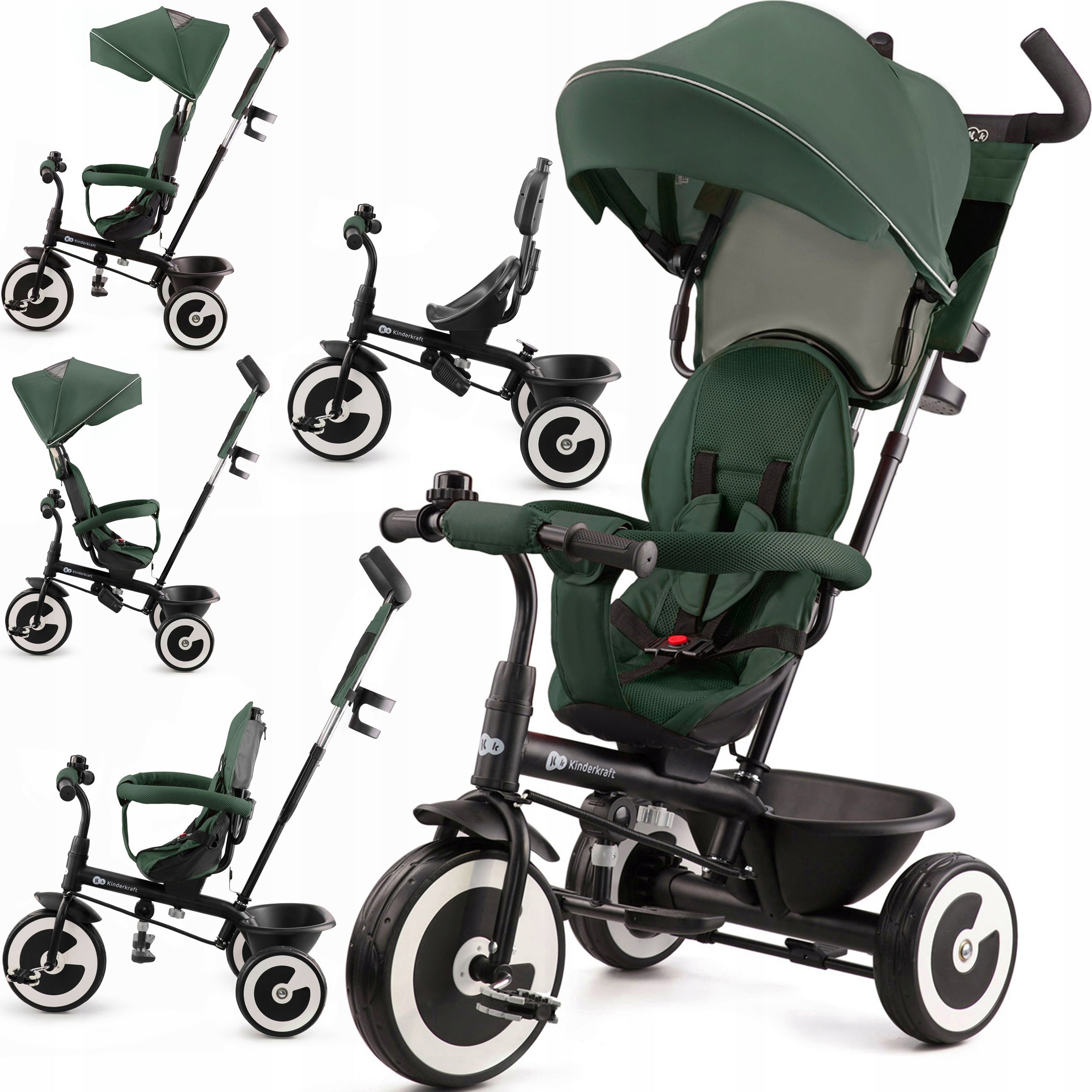 Multifunktionales Dreirad Kinderkraft Aston, grün 