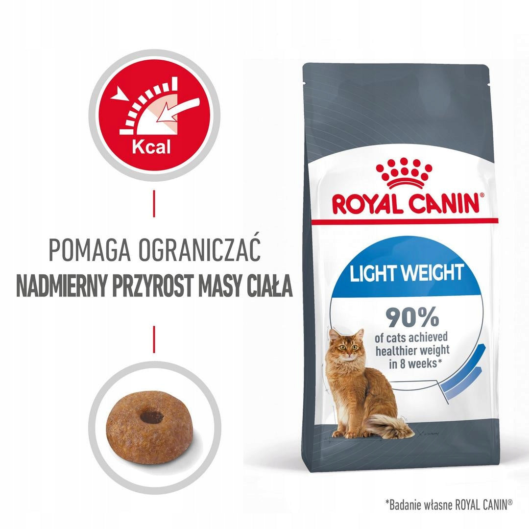 Royal Canin Light Weight Dry Cat Food 8kg Reduces Weight Packaging status original