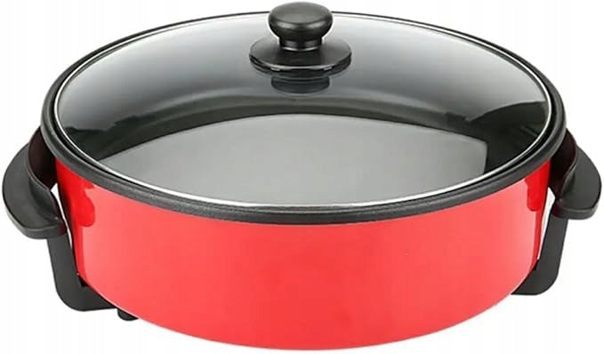 Royal Swiss 42cm Multifunction Electric Frying Pan with Glass Lid, Red Brand Royal Swiss