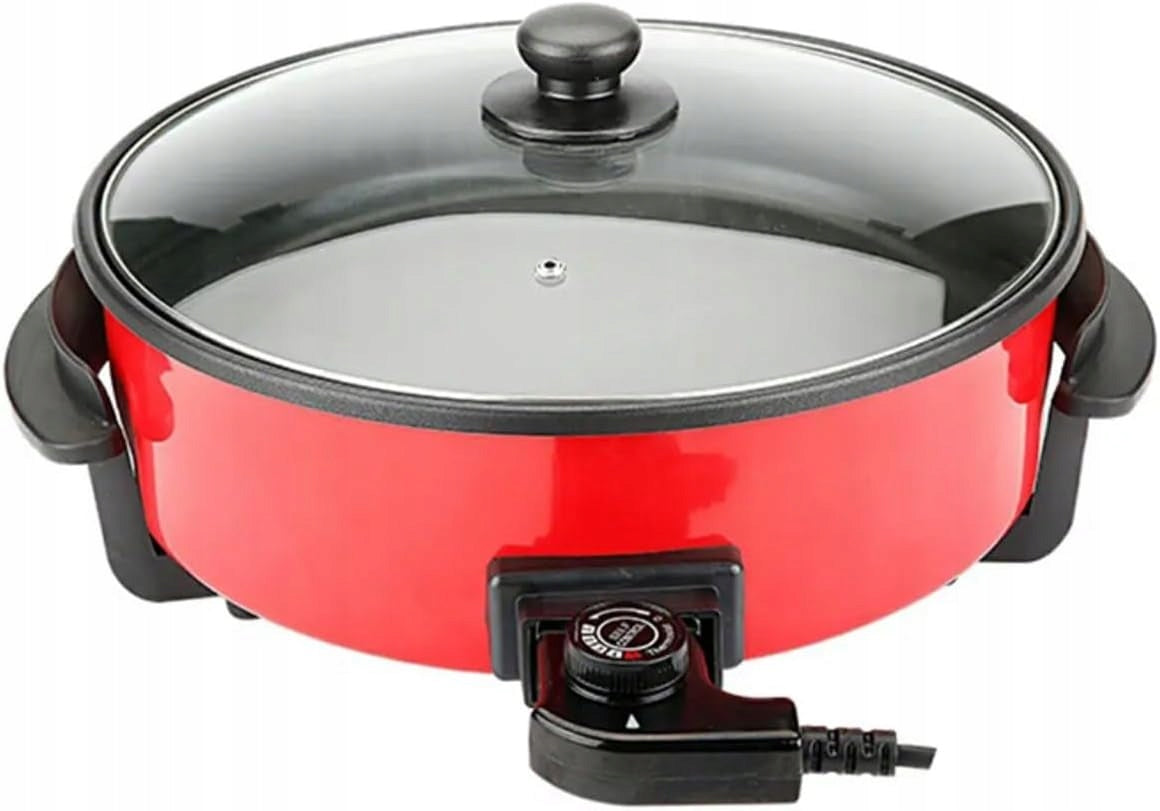 Royal Swiss 42cm Multifunction Electric Frying Pan with Glass Lid, Red Manufacturer code 2452412.