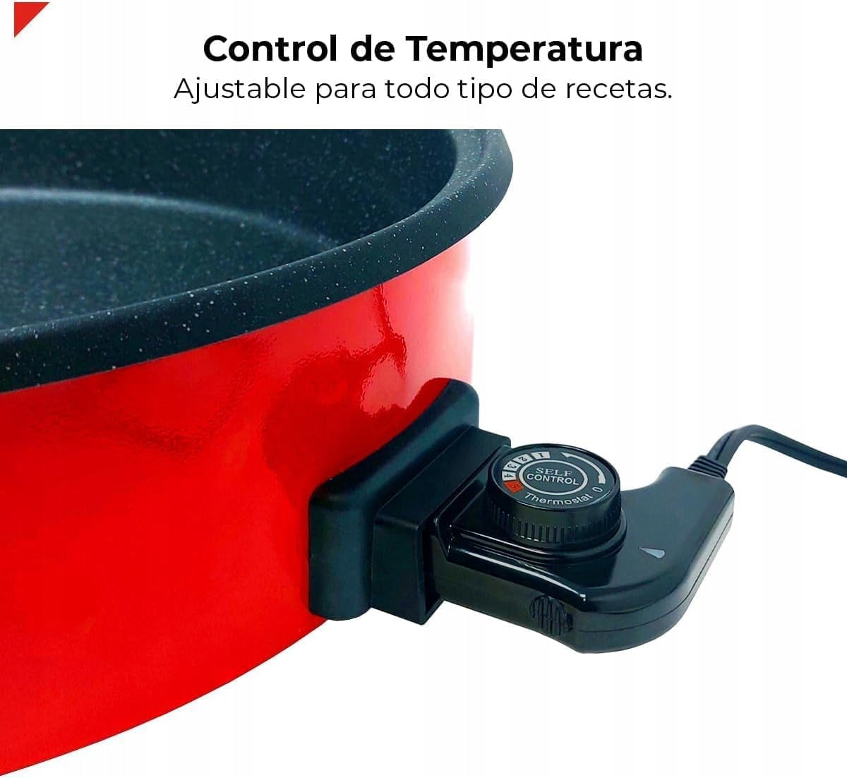 Royal Swiss 42cm Multifunction Electric Frying Pan with Glass Lid, Red Power rating 1500 W