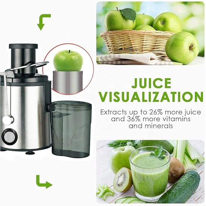"Royal Swiss 600W ,600ml Vertical Juicer –1L Pulp Container -3 Speeds, Manufacturer code MY-613