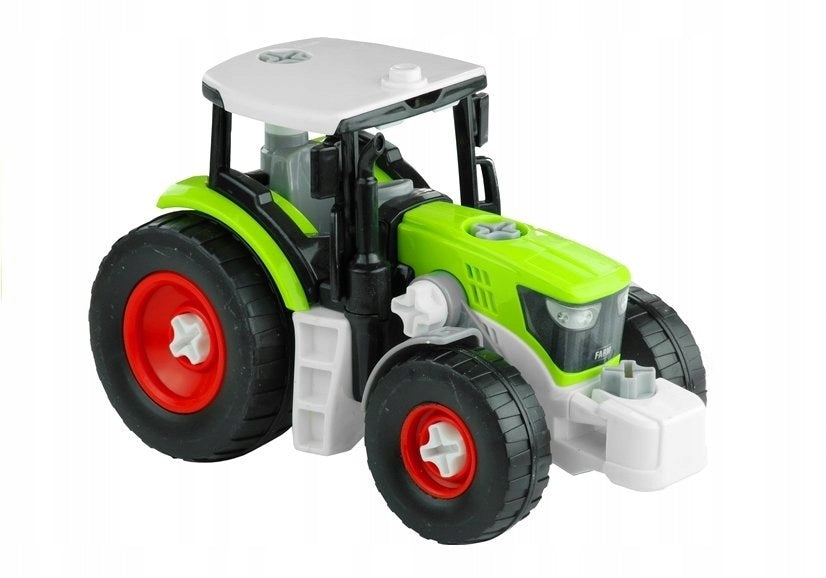 Traktor mit Anhänger und Baumstämmen 43 cm 